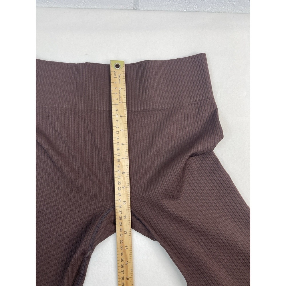 No Brand Wide Leg   Brown High Waist  Leggings Size LargeYoga Elastane - Picture 4 of 6